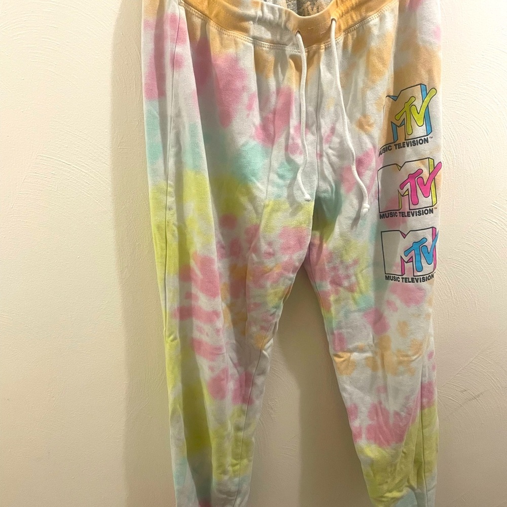 MTV Tie Dye Sweatpants, Medium